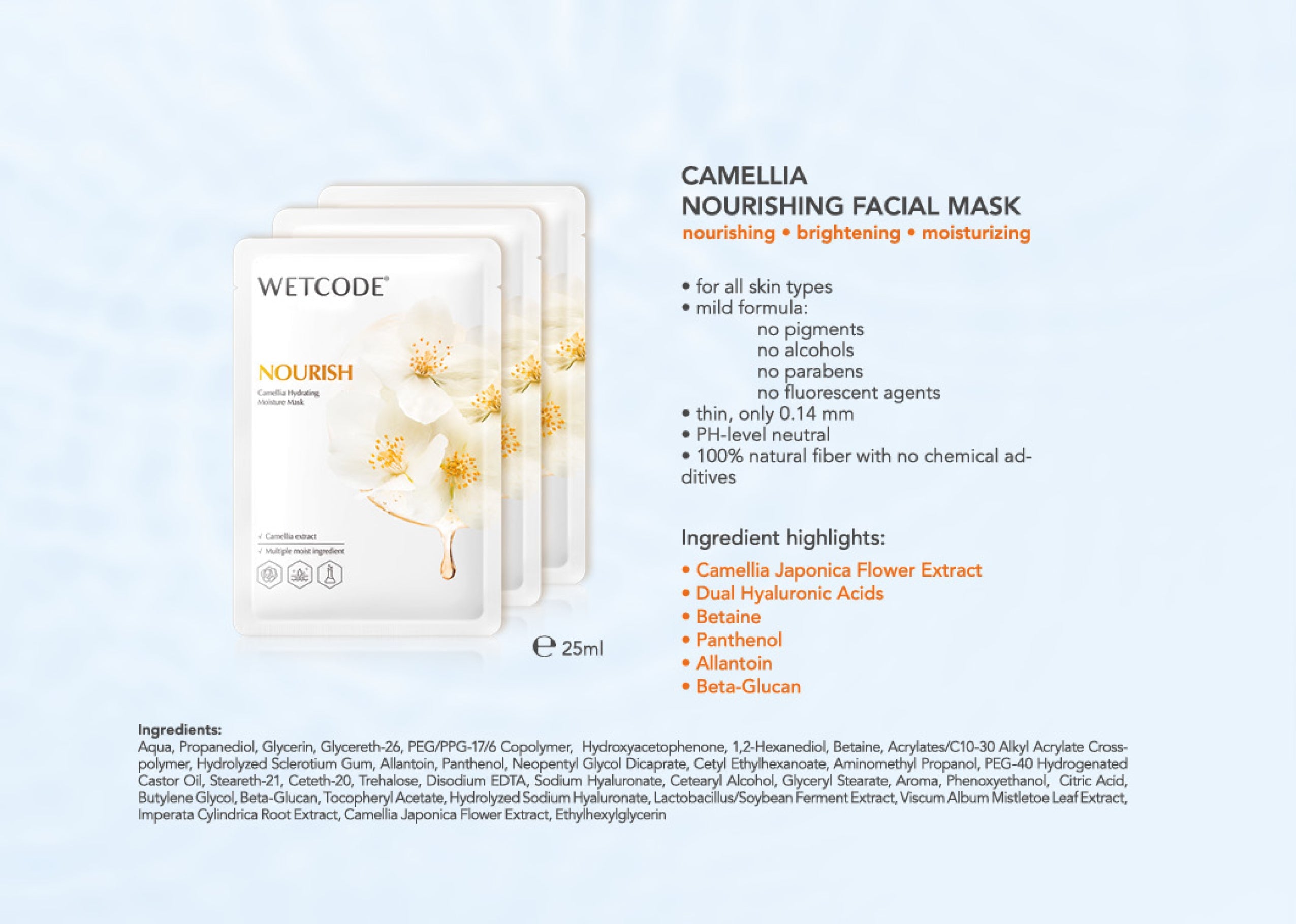 WETCODE - Camellia Hydrating Moisture Mask *1pc