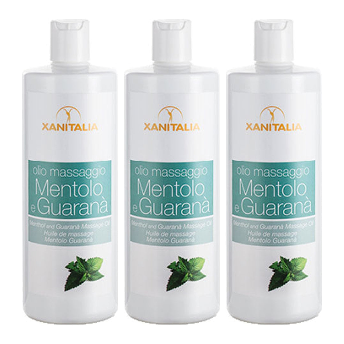XANITALIA PREMIUM OLIO MASSAGGIO MENTA GUARANA 500 - CONF. 3 PZ