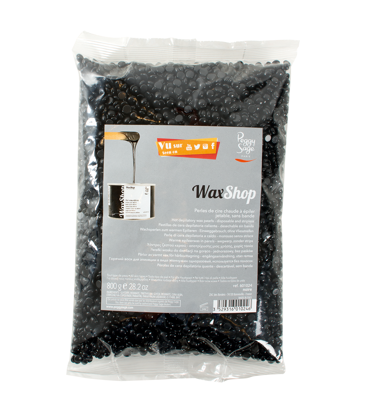 PEGGY SAGE PERLE DI CERA DEPILATORIA A CALDO 800G - NOIRE EXTRA - Tre Pi Profumerie