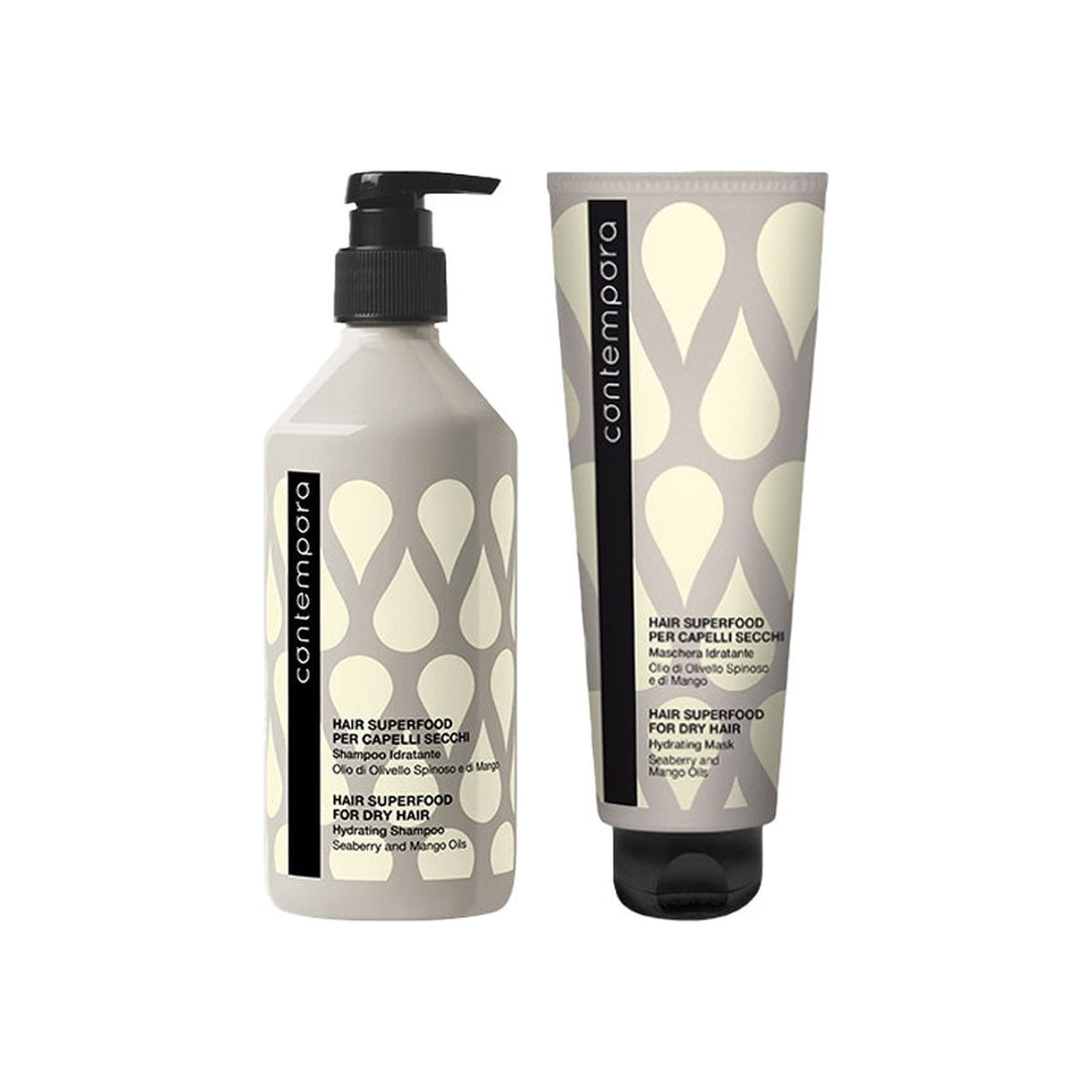 KIT CONTEMPORA IDRATANTE PER CAPELLI SECCHI SHAMPOO+MASCHERA