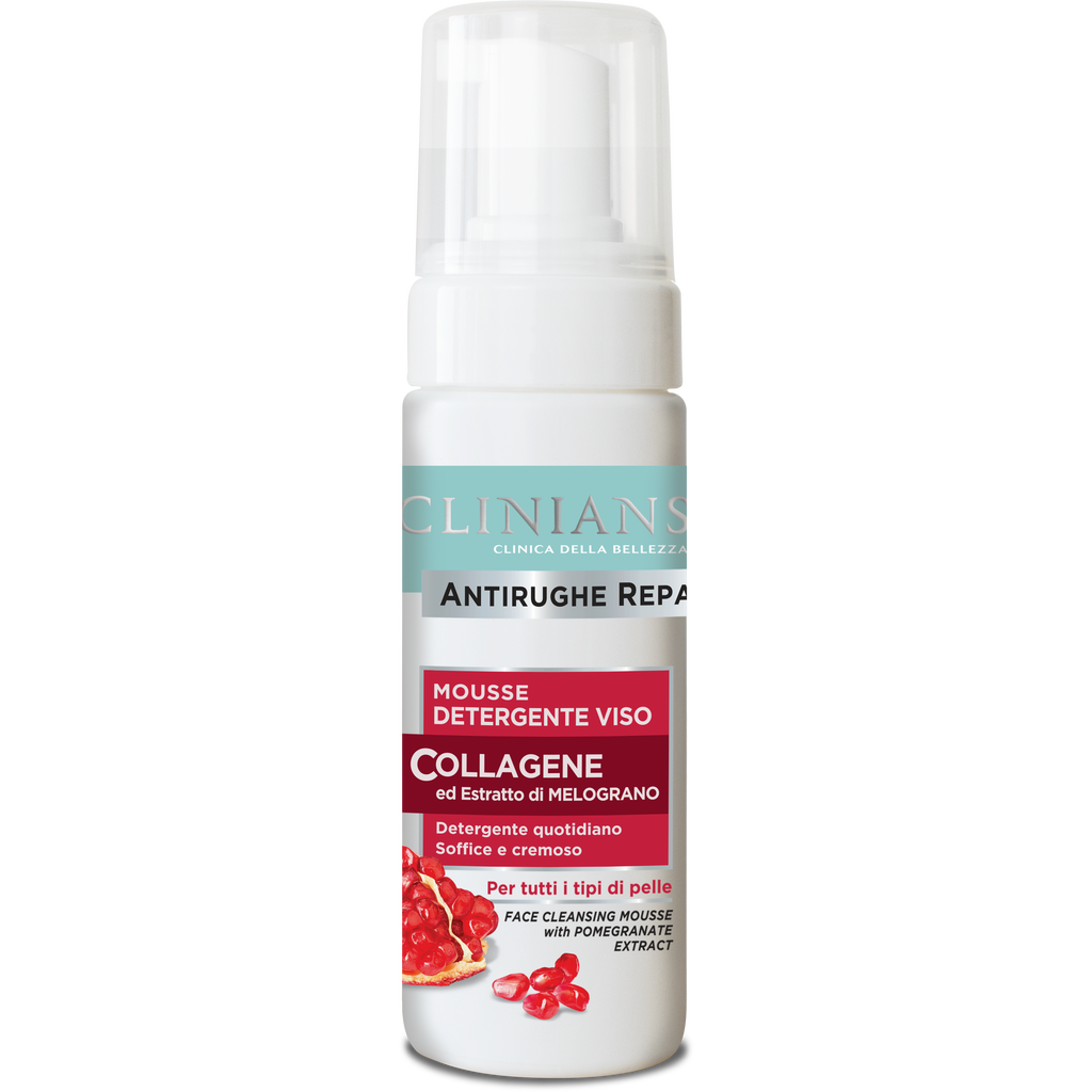 Mousse nettoyante visage réparatrice anti-rides au collagène 150 ml