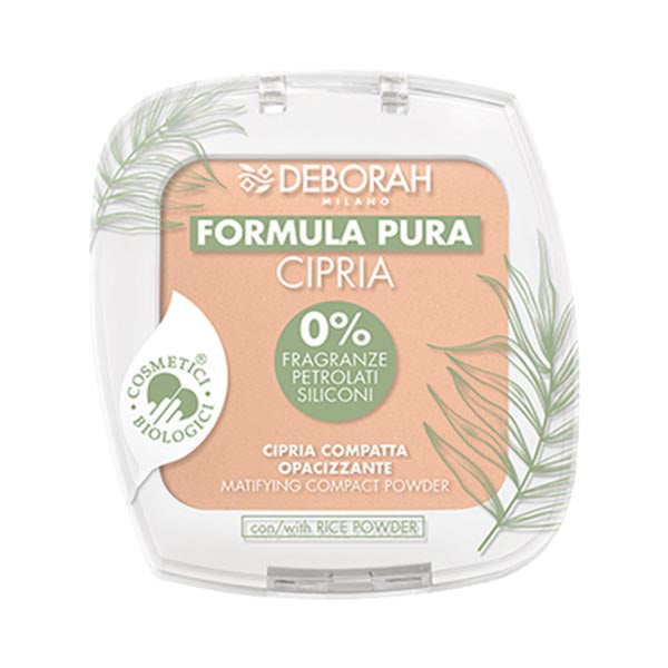 DEBORAH FORMULA PURA CIPRIA COMPATTA OPACIZZANTE 01 - Tre Pi Profumerie