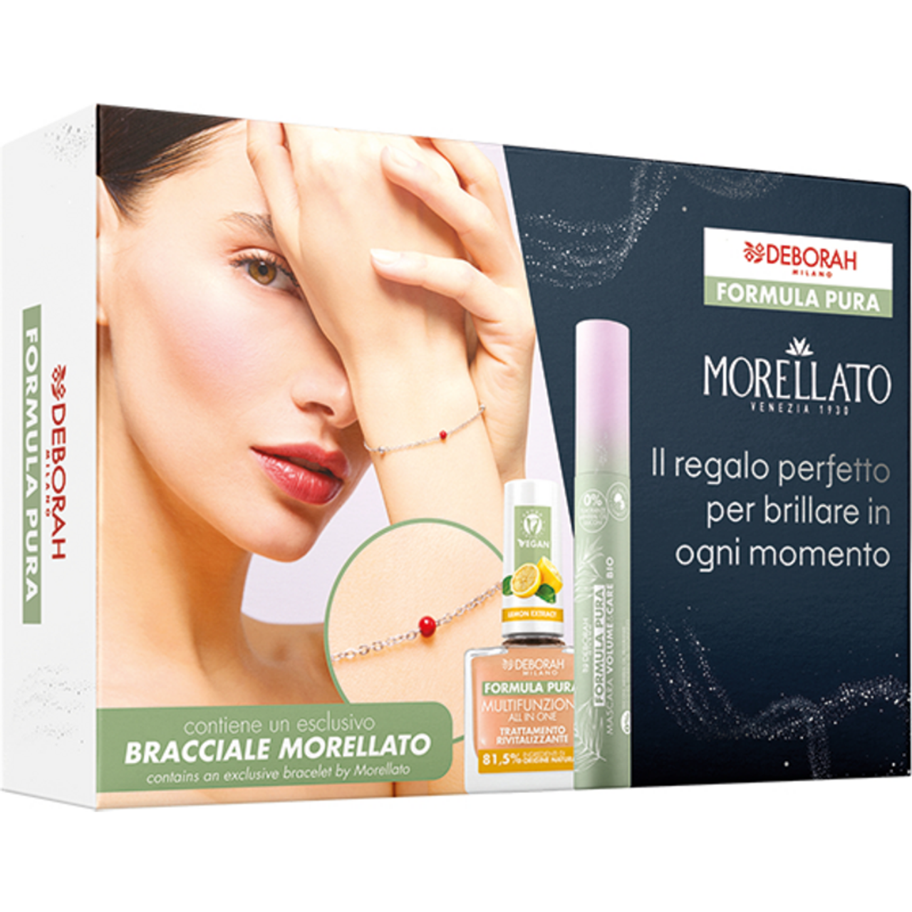 DEBORAH FORMULA PURA KIT MORELLATO MASC.VOLUME + MULTI NAIL POLISH.