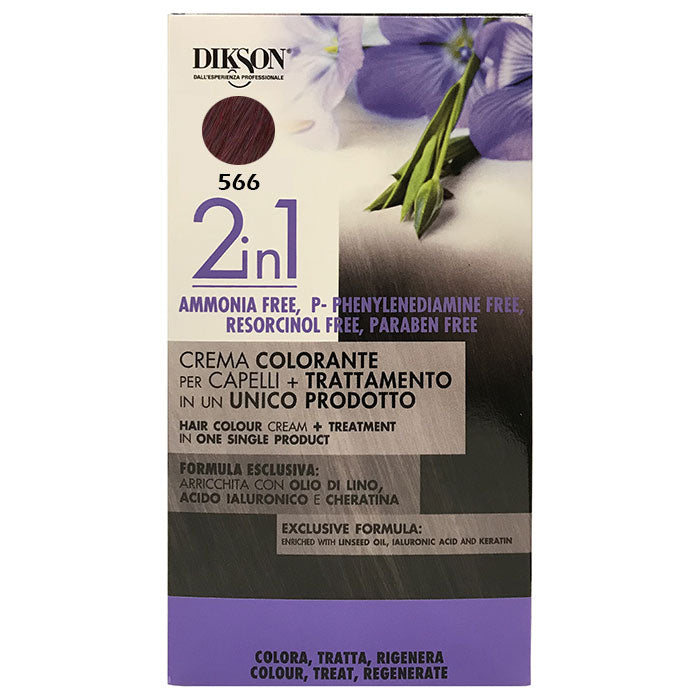 DIKSON 2 IN 1 CREMA COLORANTE ROSSO MOGANO 566 - Tre Pi Profumerie