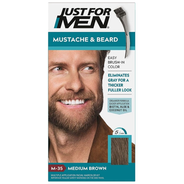 JUST FOR MEN BARBA E BAFFI ELIMINA IL GRIGIO CASTANO MEDIO - Tre Pi Profumerie