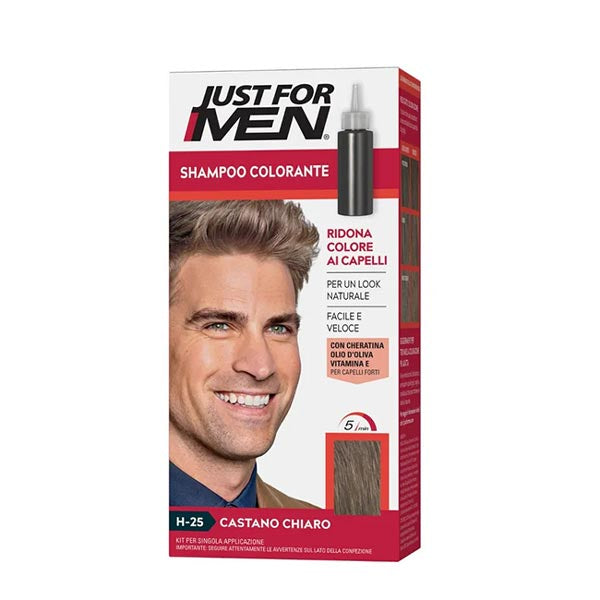 JUST FOR MEN SHAMPOO COLORANTE CASTANO CHIARO - Tre Pi Profumerie