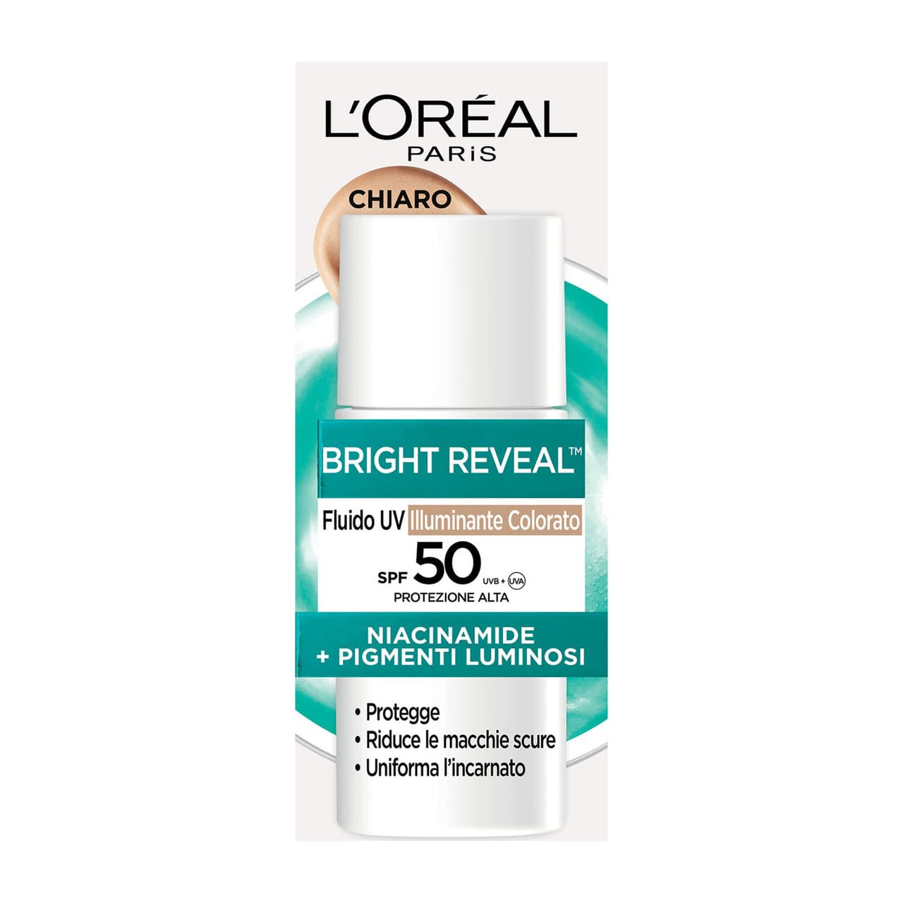 L'OREAL BRIGHT REVEAL FLUIDO UV COLORATO SPF 50 CHIARO 50 ML