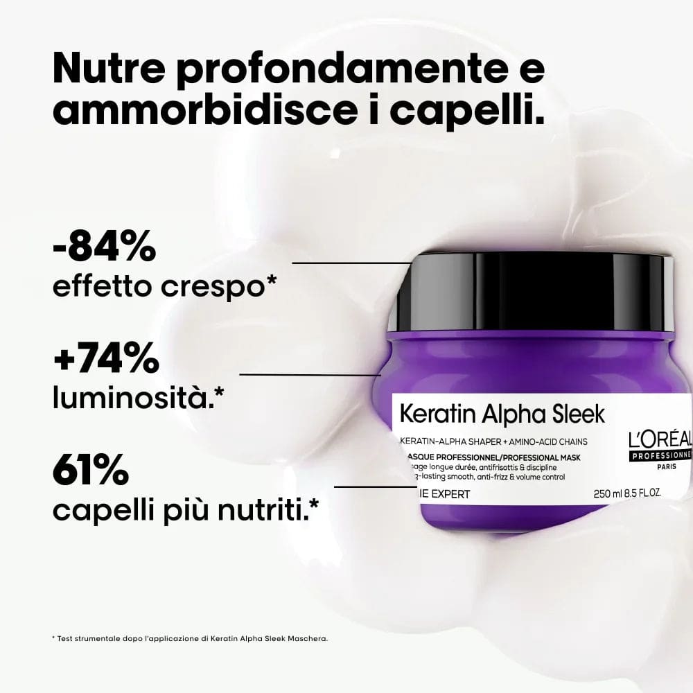 L'OREAL EXPERT KERATIN ALPHA SLEEK MASCHERA 250ML CAPELLI LISCI