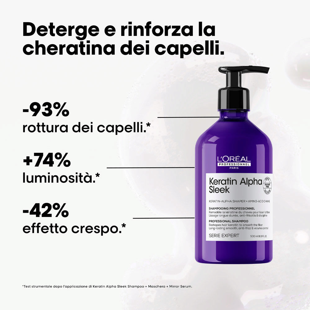 L'OREAL PROFESSIONNEL SHAMPOO KERATIN ALPHA SLEEK 500 ML