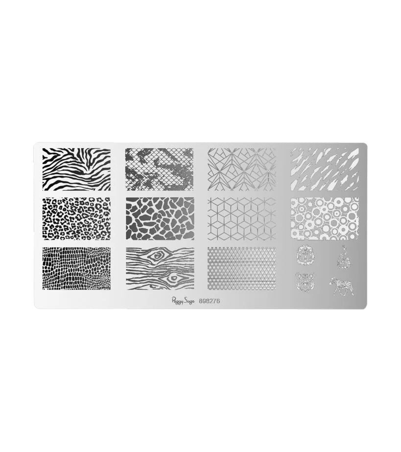 PEGGY SAGE TAVOLA DI STAMPING NAIL ART WILDLIFE 898276