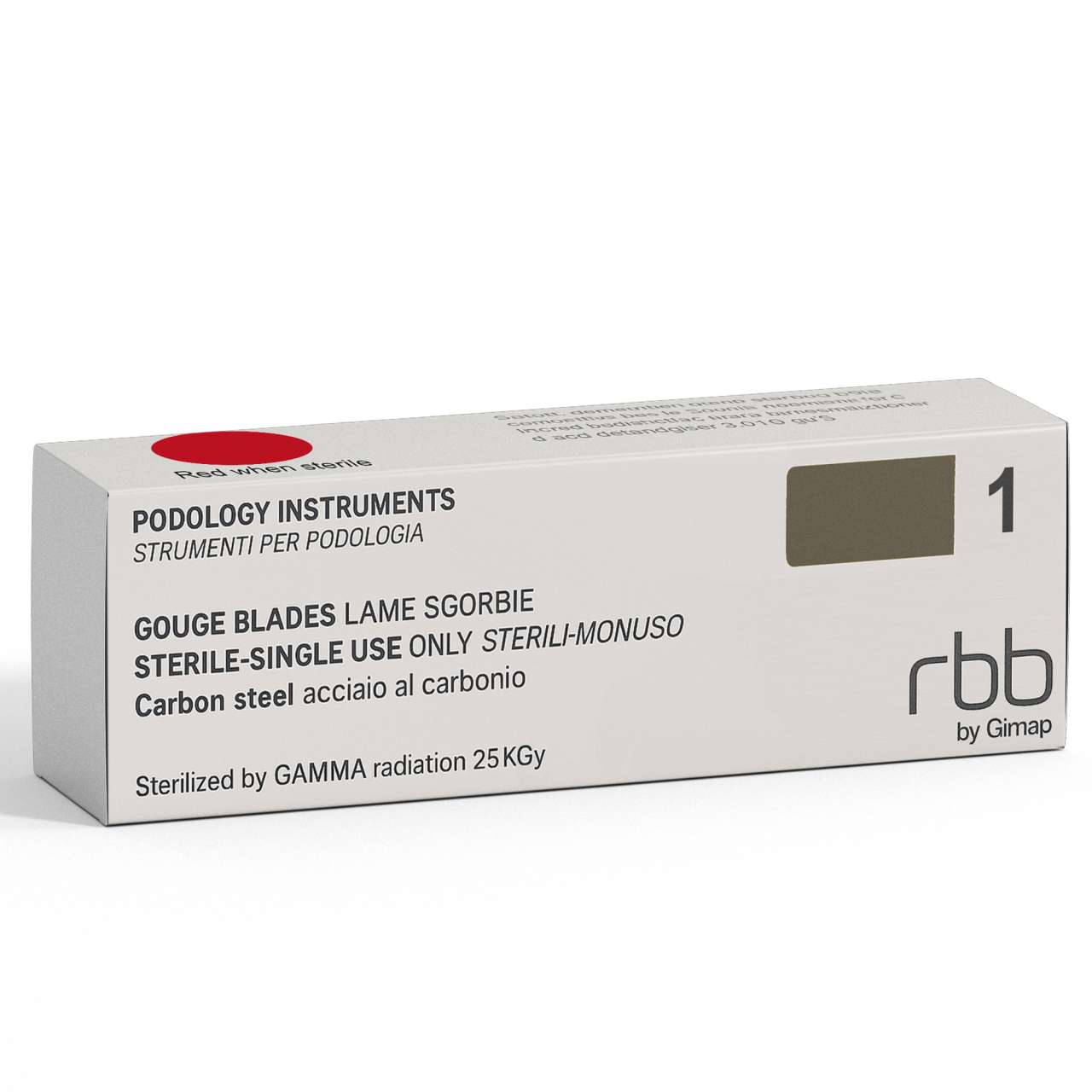 RBB LAME SGORBIE STERILI MONOUSO ACCIAIO AL CARBONIO 20 PZ 1 MM