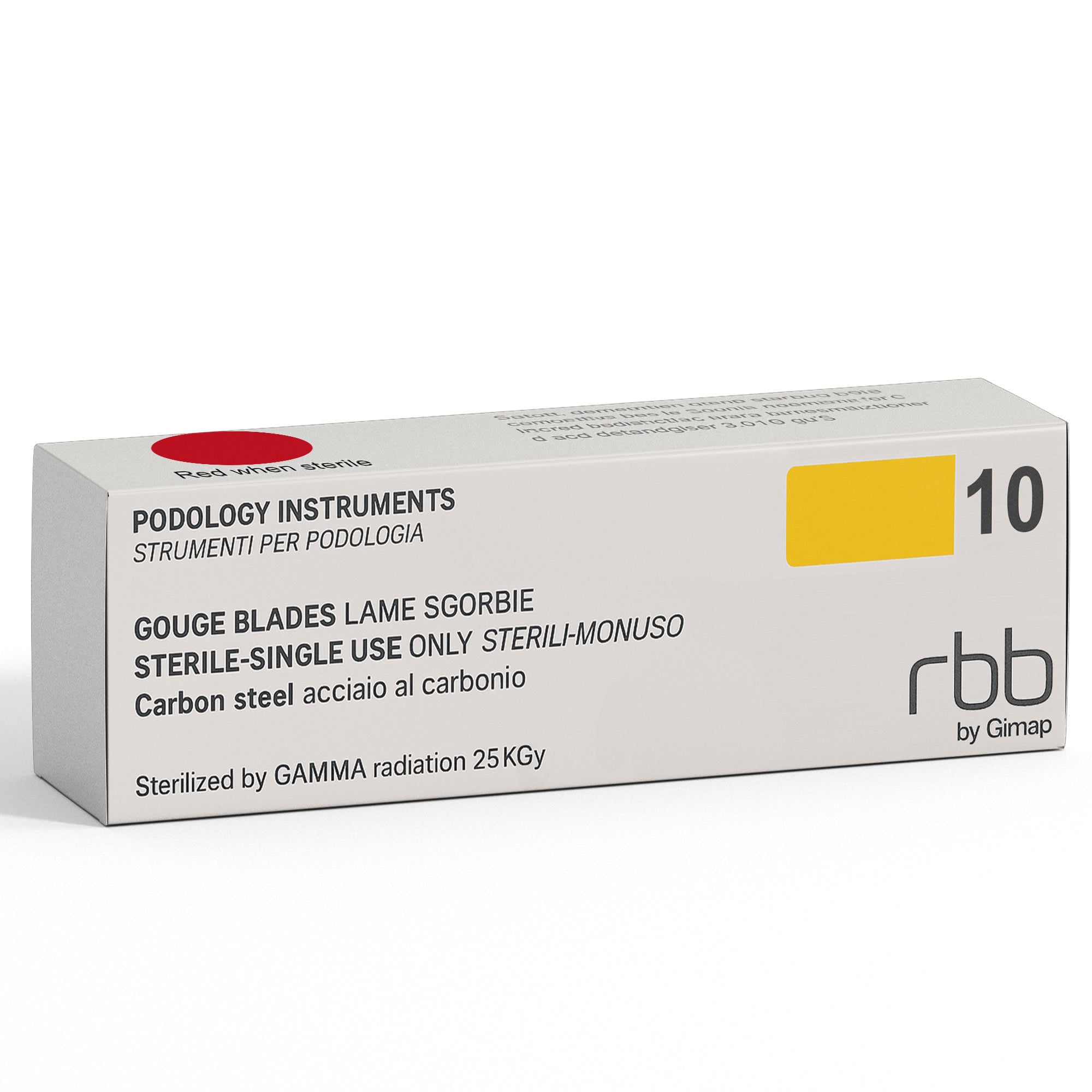 RBB LAME SGORBIE STERILI MONOUSO ACCIAIO AL CARBONIO 20 PZ 10 MM
