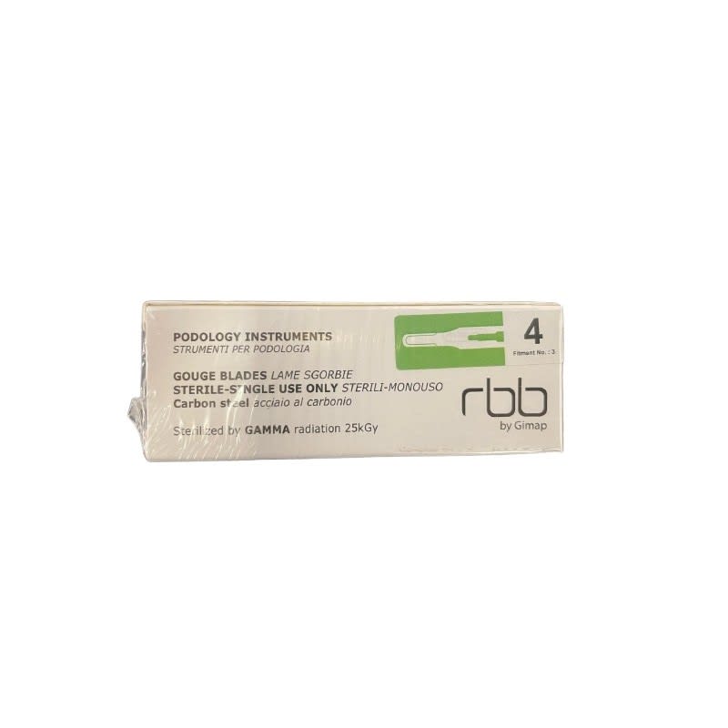 RBB LAME SGORBIE STERILI MONOUSO ACCIAIO AL CARBONIO 20 PZ 4 MM