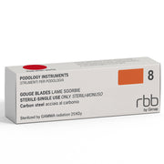 Lames de gouges stériles jetables en acier au carbone RBB, 20 pièces, 8 mm