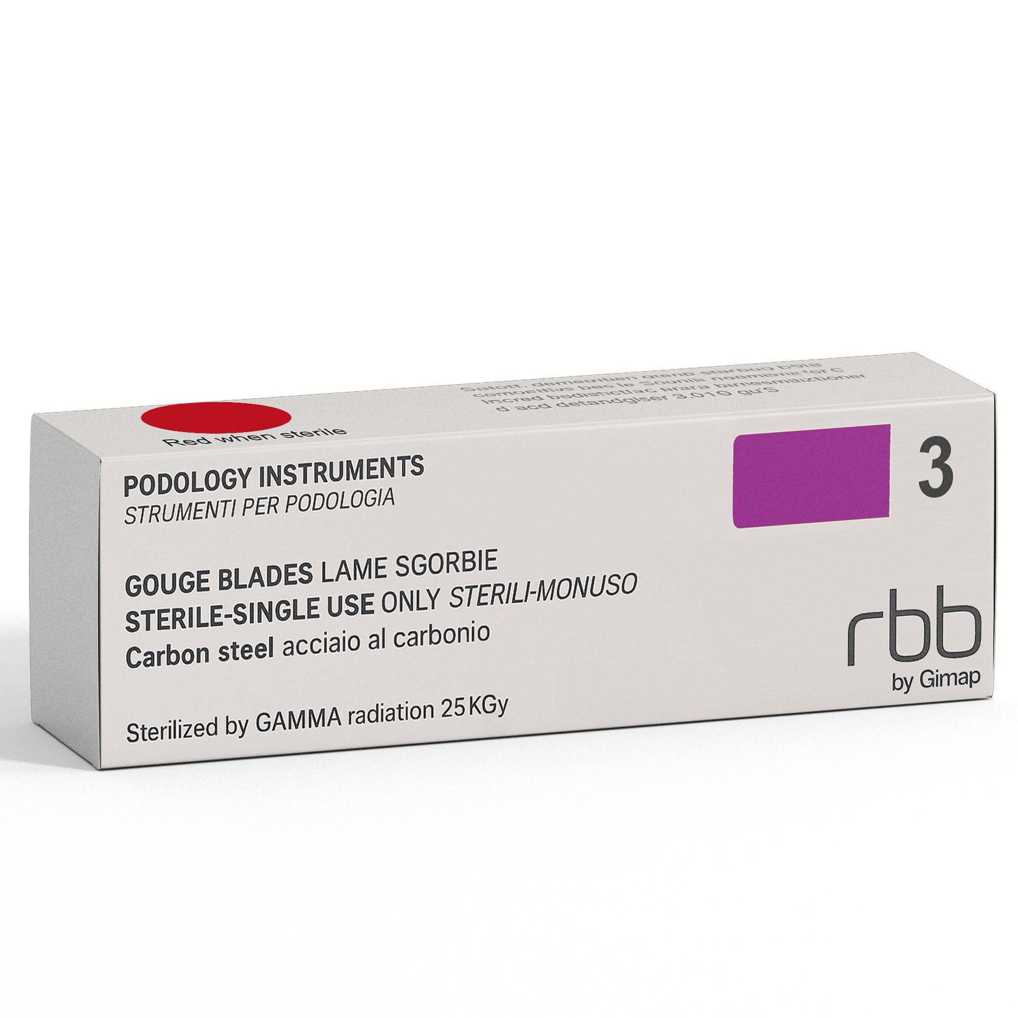 RBB LAME SGORBIE STERILI MONOUSO ACCIAIO INOSSIDABILE 20 PZ 3 MM