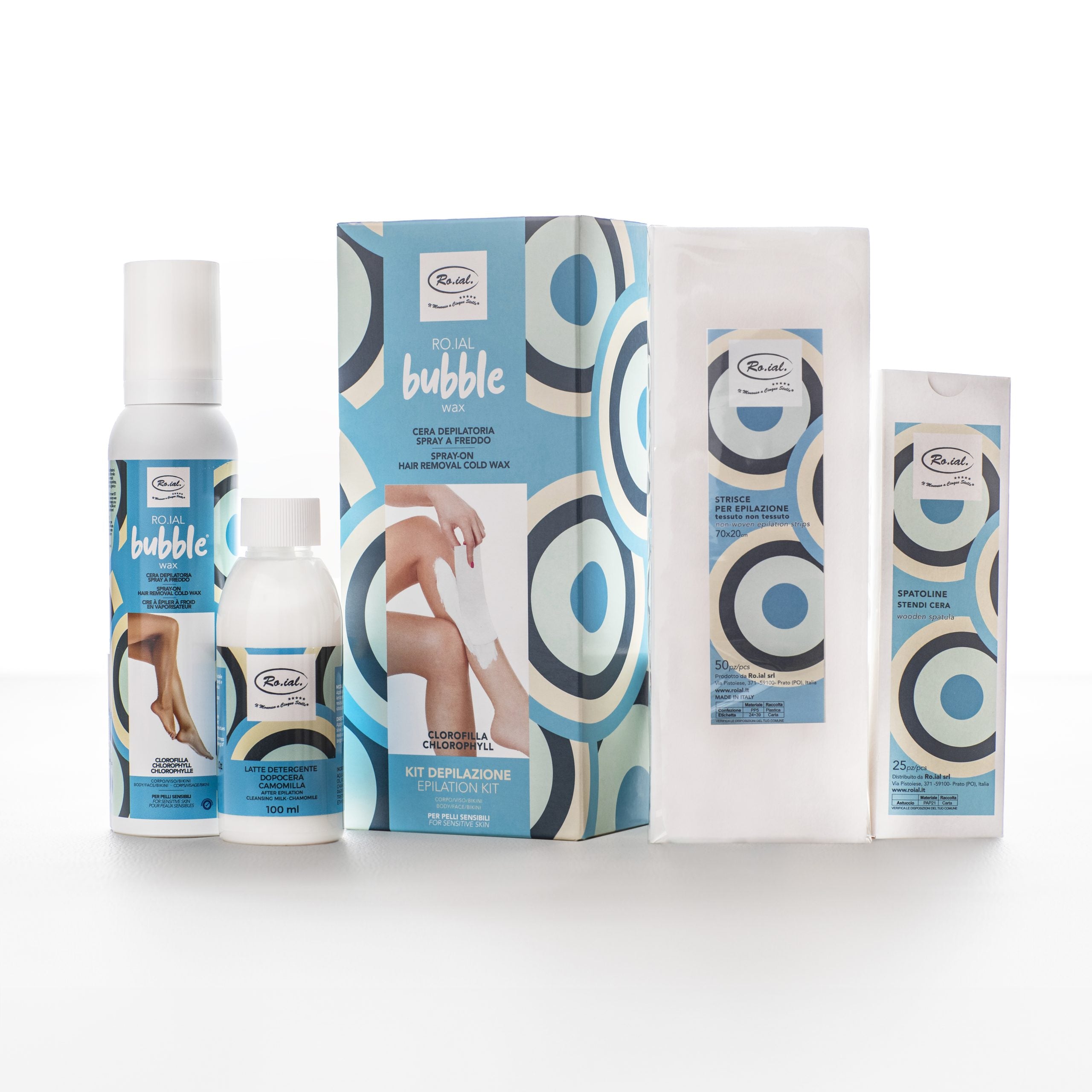 RO.IAL BUBBLE WAX KIT EPILAZIONE CLOROFILLA PELLI SENSIBILI